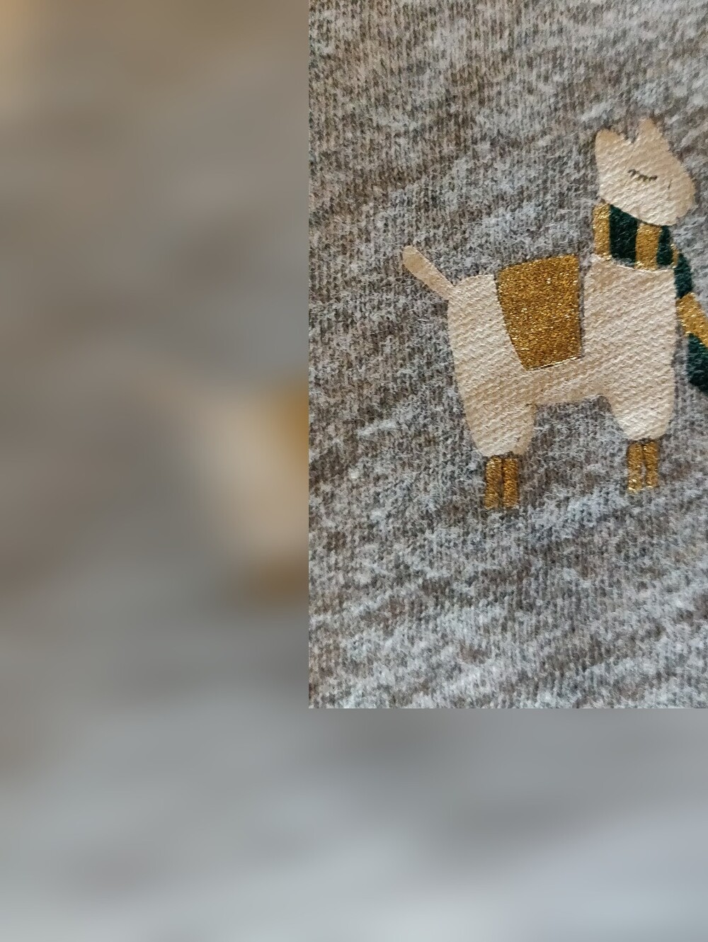 J. Crew Gray Short Sleeve Tee with Llama Print Collectors Addition - Picture 3 of 16